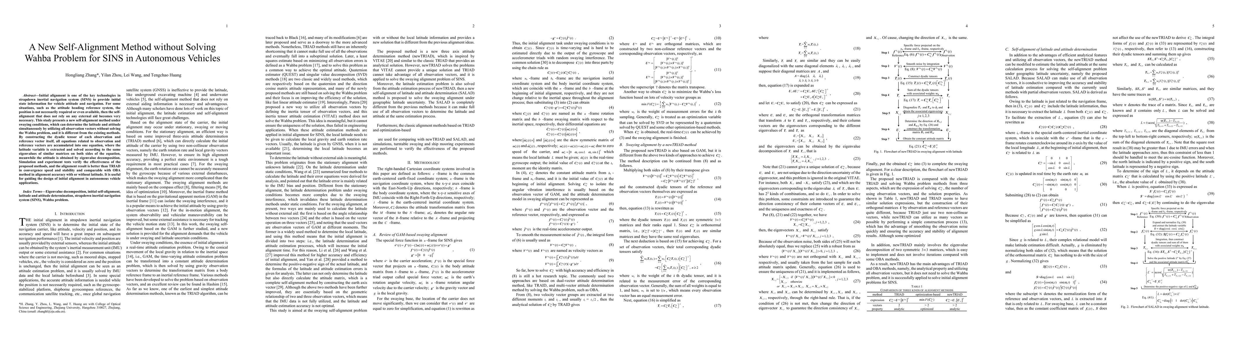 Thumbnail for A New Self-Alignment Method without Solving Wahba Problem for SINS in
  Autonomous Vehicles