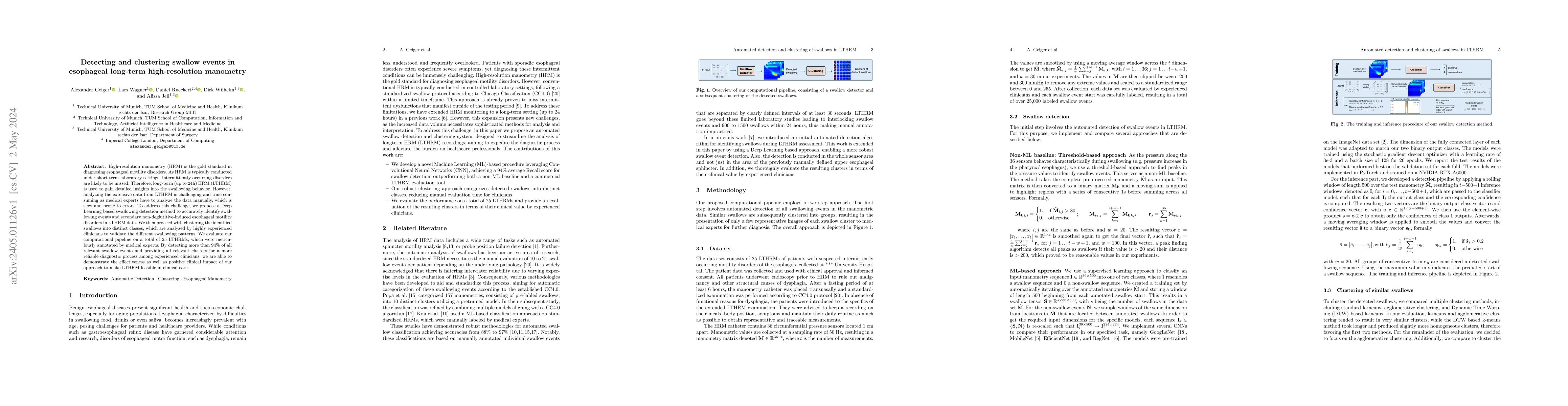 Thumbnail for Detecting and clustering swallow events in esophageal long-term
  high-resolution manometry