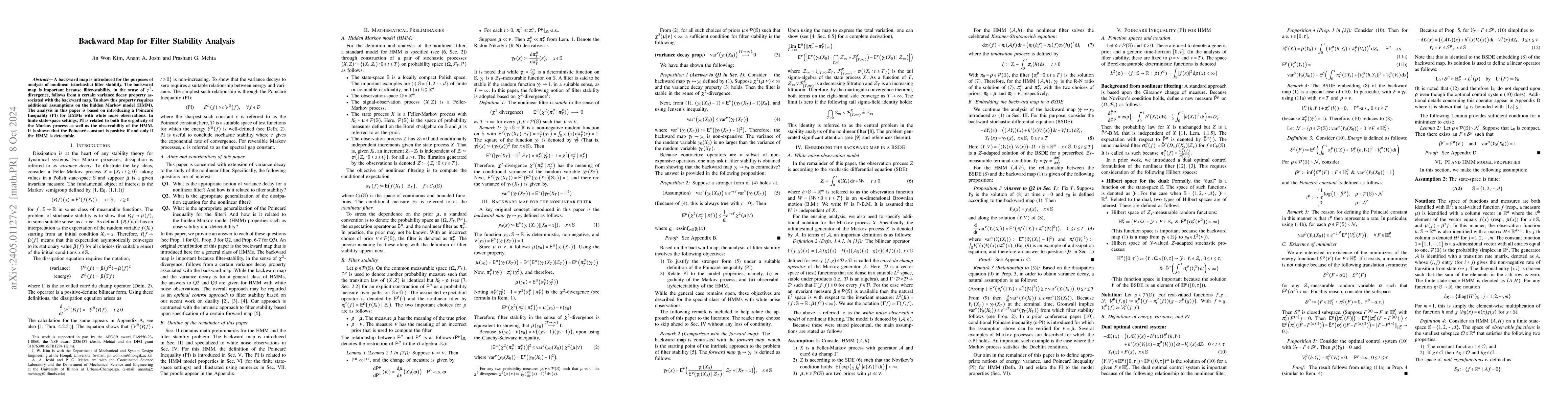 Thumbnail for Backward Map for Filter Stability Analysis