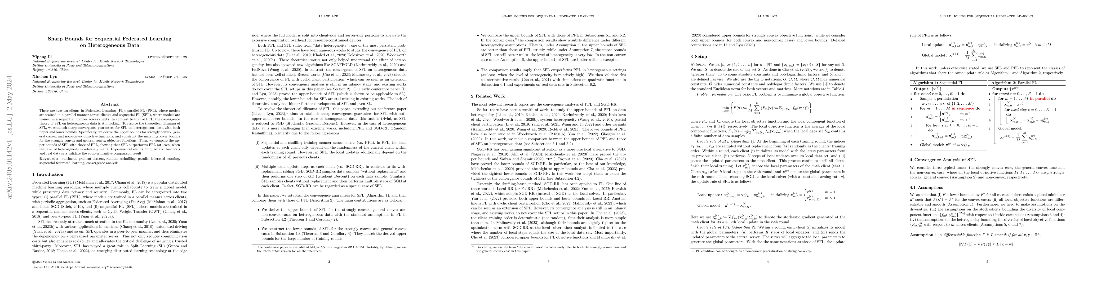 Thumbnail for Sharp Bounds for Sequential Federated Learning on Heterogeneous Data