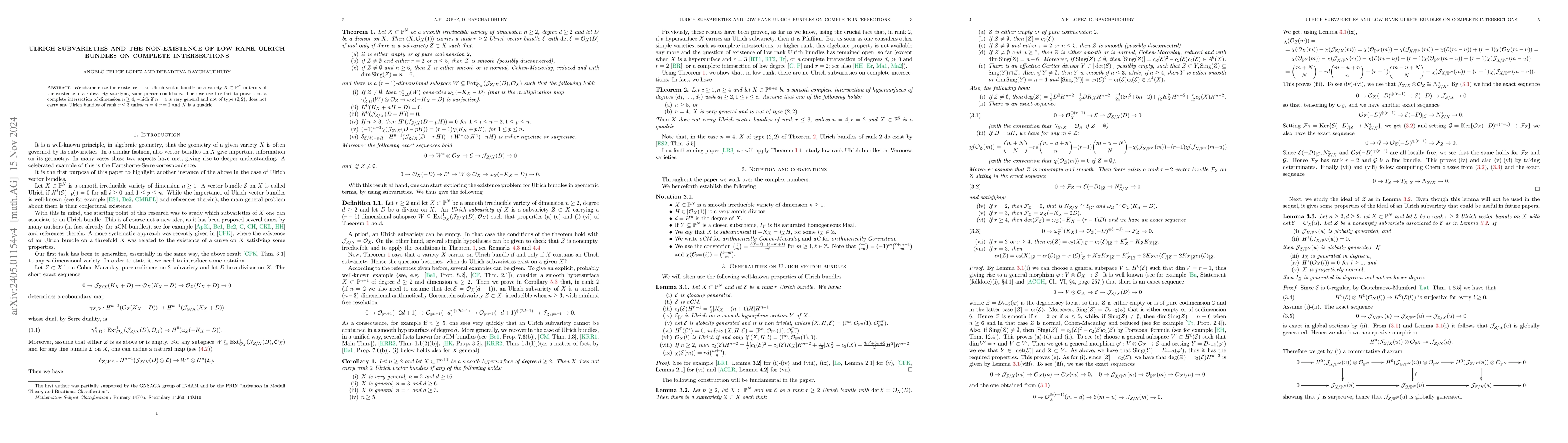 Thumbnail for Ulrich subvarieties and the non-existence of low rank Ulrich bundles on
  complete intersections