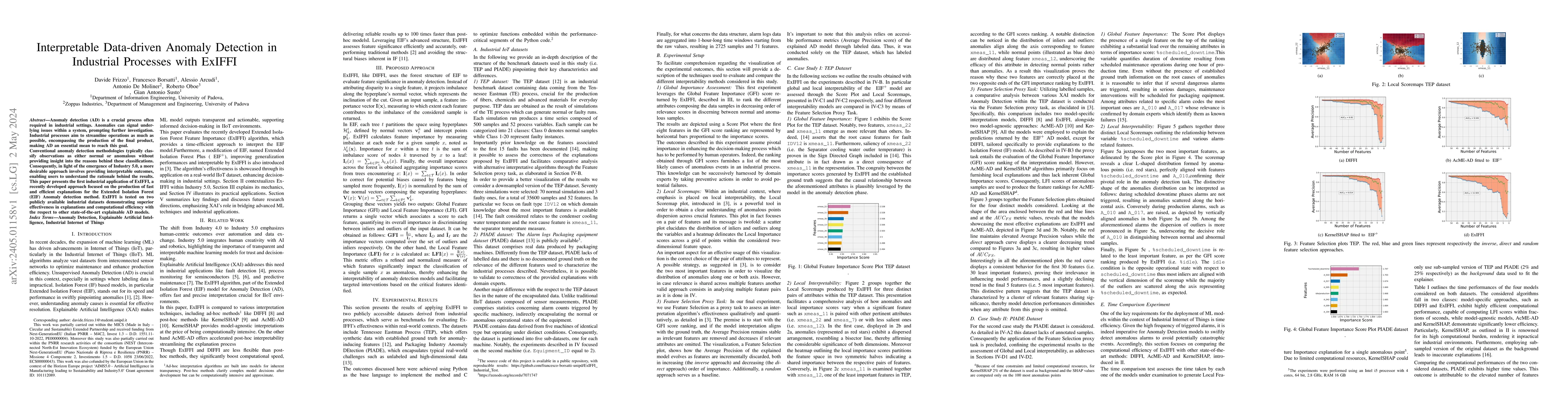 Thumbnail for Interpretable Data-driven Anomaly Detection in Industrial Processes with
  ExIFFI