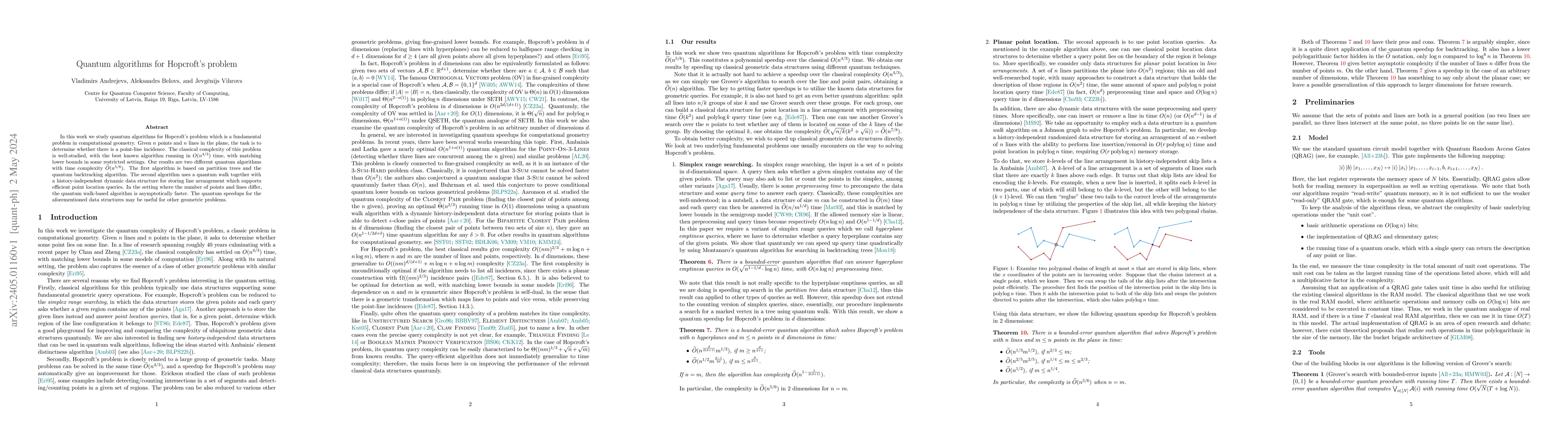 Thumbnail for Quantum algorithms for Hopcroft's problem