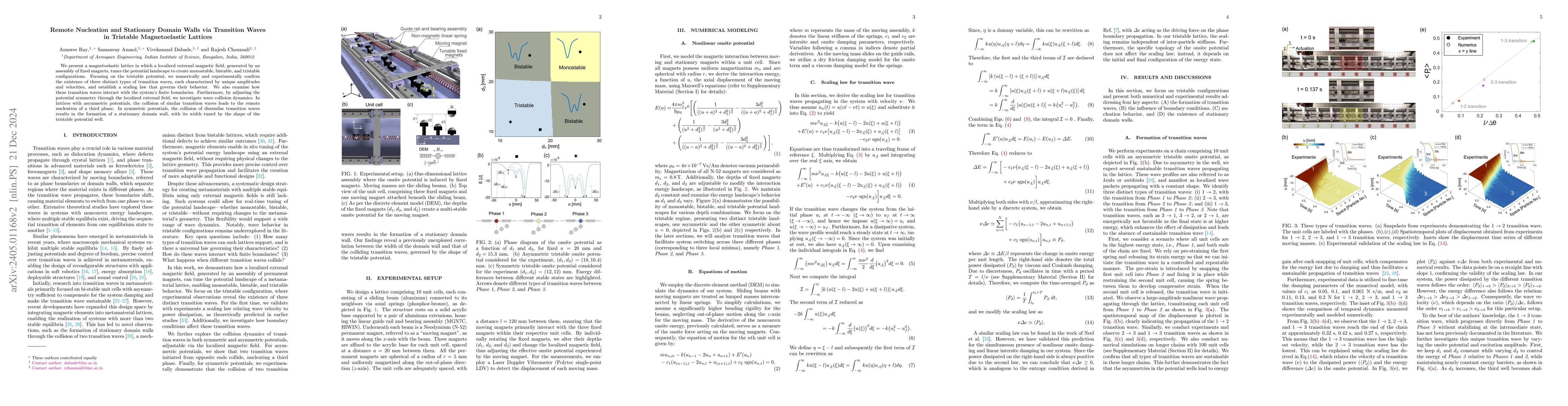 Thumbnail for Remote Nucleation and Stationary Domain Walls via Transition Waves in
  Tristable Magnetoelastic Lattices