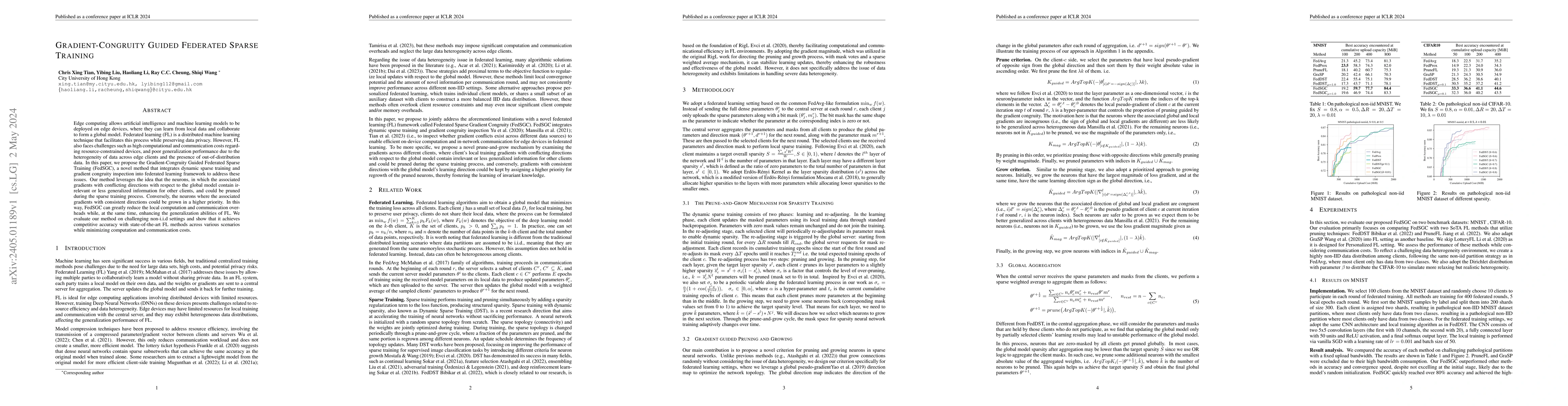 Thumbnail for Gradient-Congruity Guided Federated Sparse Training