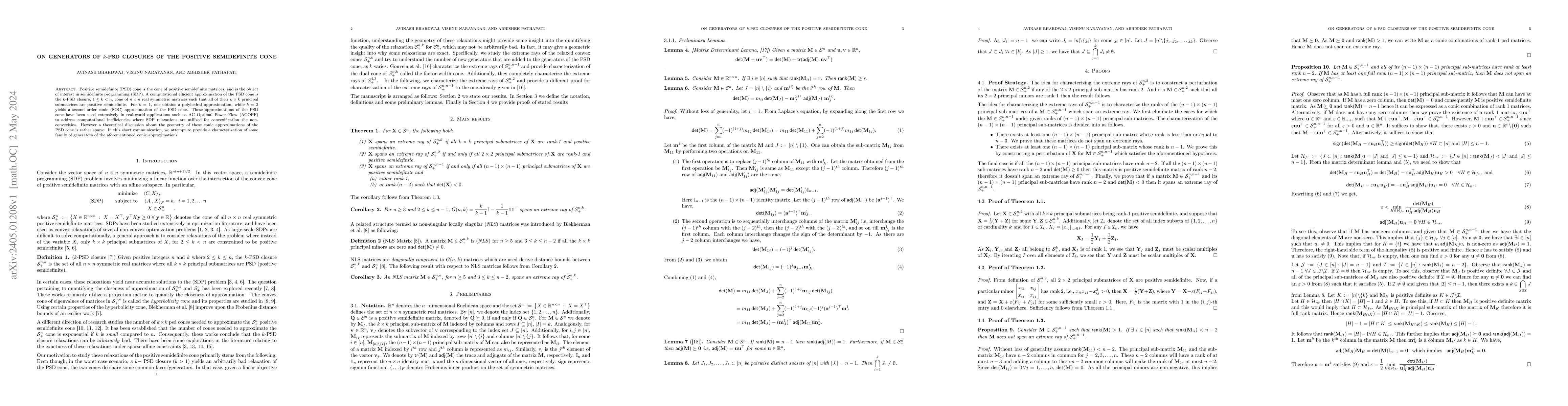 Thumbnail for On generators of $k$-PSD closures of the positive semidefinite cone