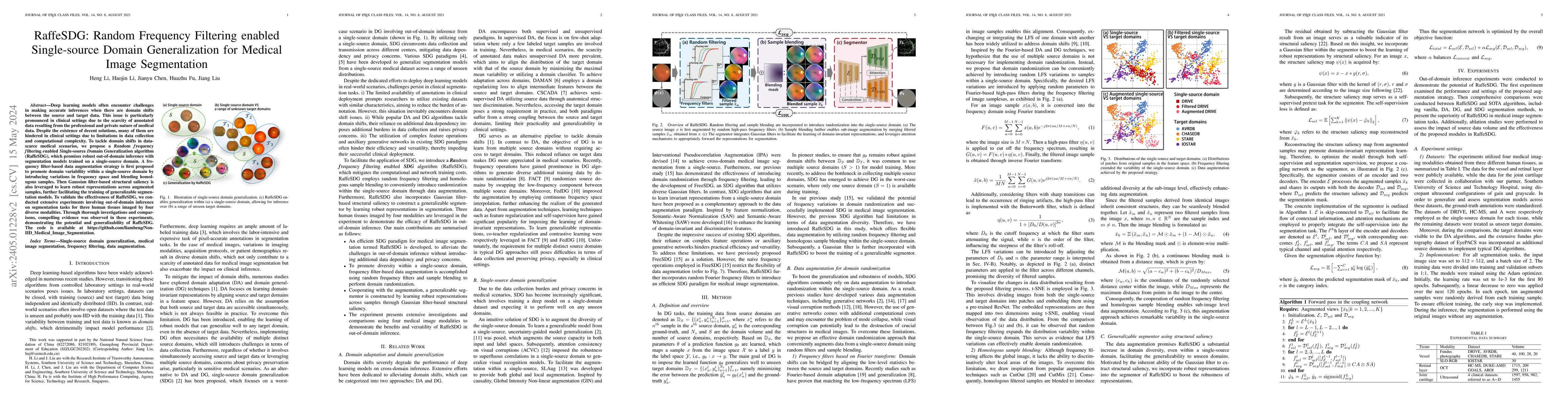 Thumbnail for RaffeSDG: Random Frequency Filtering enabled Single-source Domain
  Generalization for Medical Image Segmentation