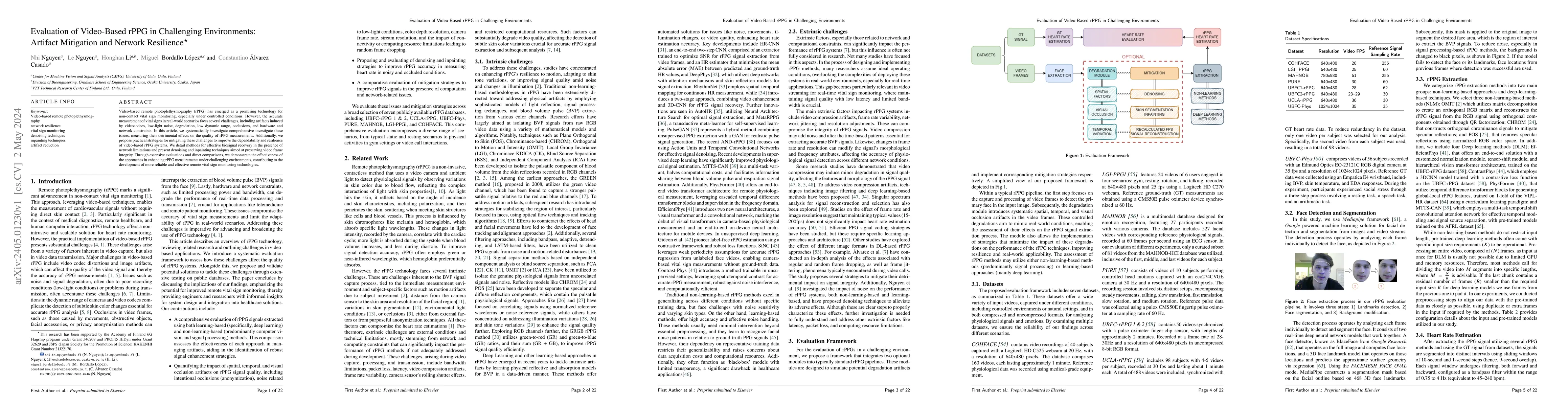 Thumbnail for Evaluation of Video-Based rPPG in Challenging Environments: Artifact
  Mitigation and Network Resilience