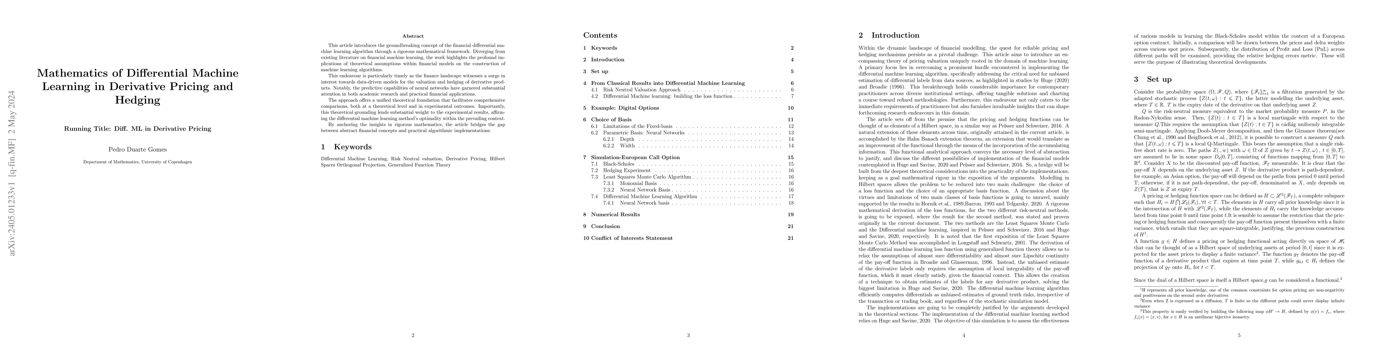 Thumbnail for Mathematics of Differential Machine Learning in Derivative Pricing and
  Hedging