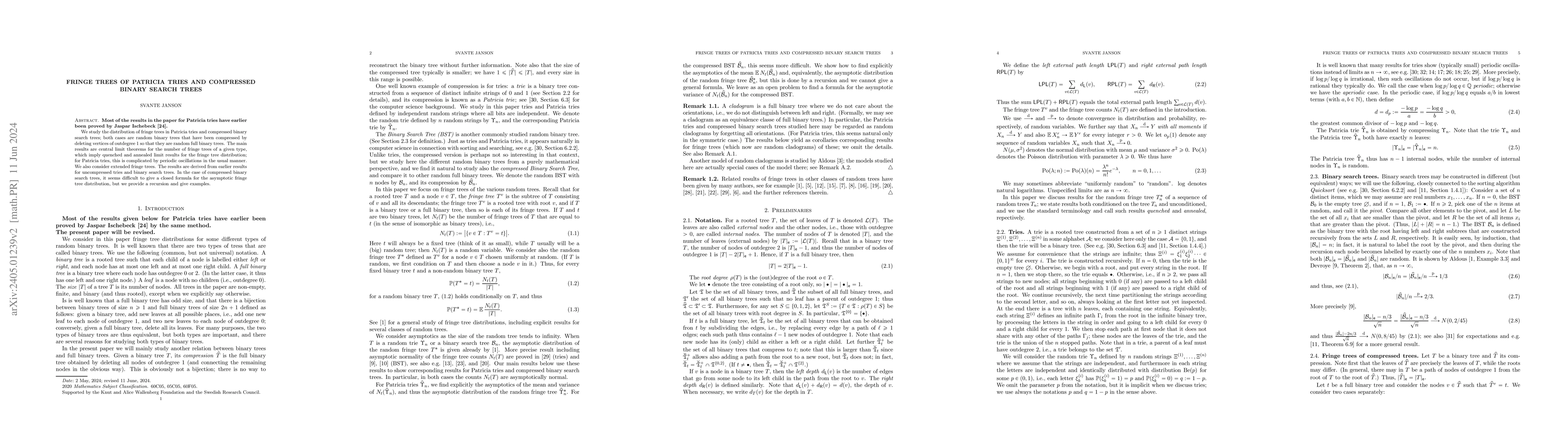 Thumbnail for Fringe trees of Patricia tries and compressed binary search trees