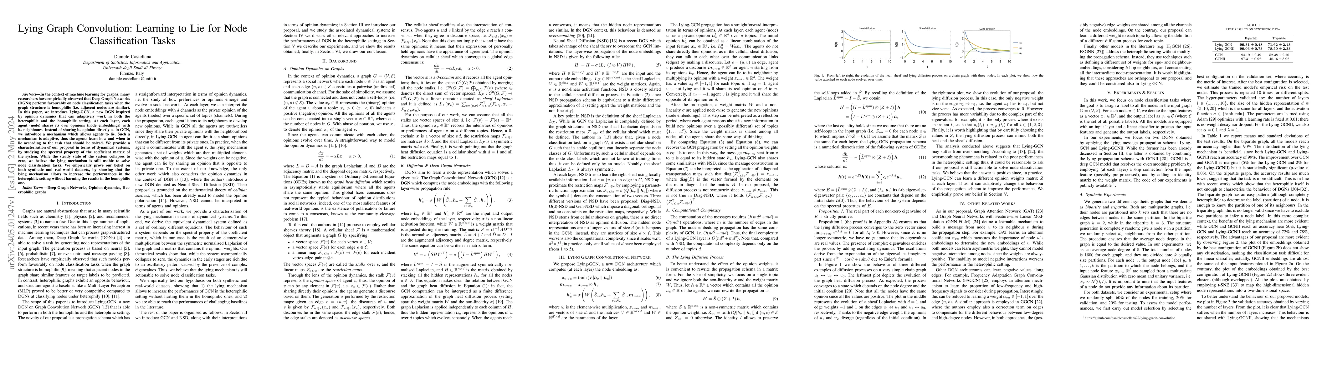Thumbnail for Lying Graph Convolution: Learning to Lie for Node Classification Tasks