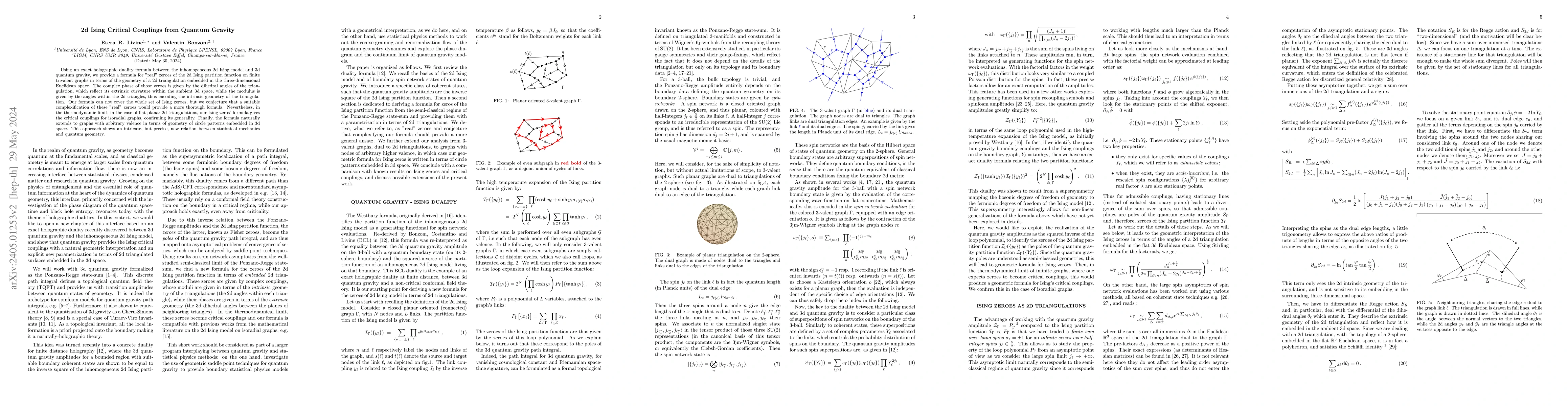Thumbnail for 2d Ising Critical Couplings from Quantum Gravity