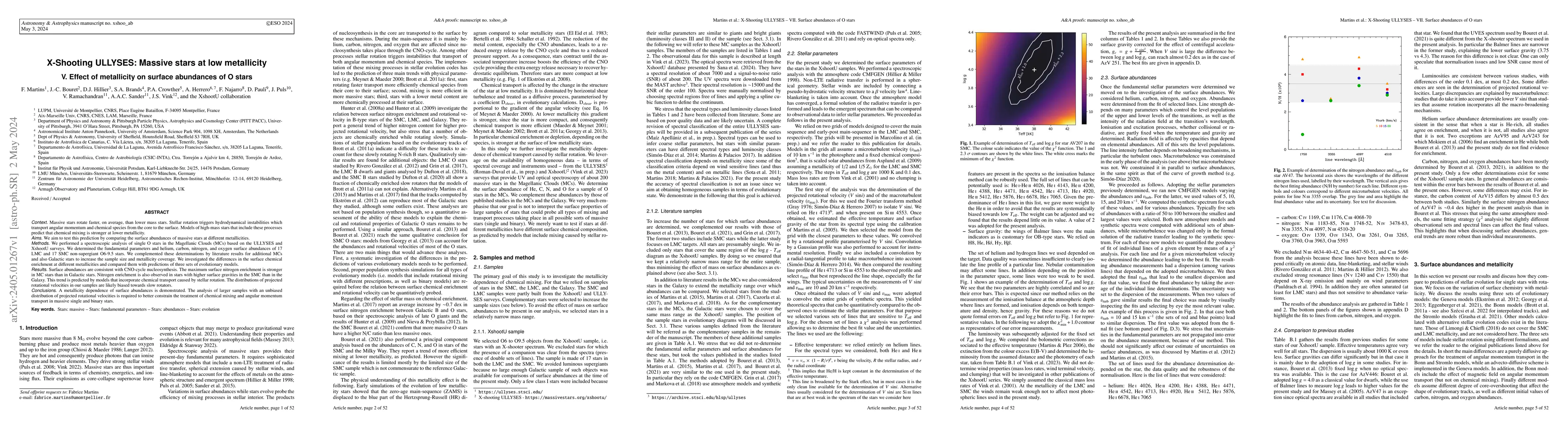 Thumbnail for X-Shooting ULLYSES: Massive stars at low metallicity -- V. Effect of
  metallicity on surface abundances of O stars
