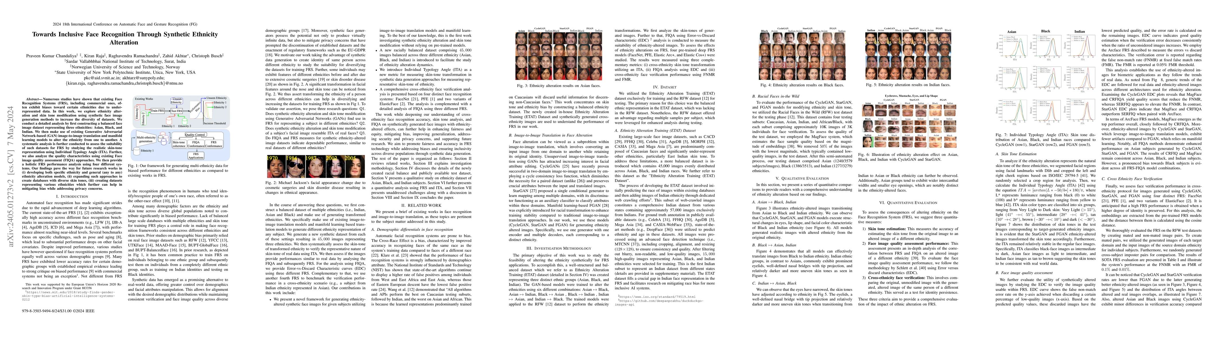 Thumbnail for Towards Inclusive Face Recognition Through Synthetic Ethnicity
  Alteration