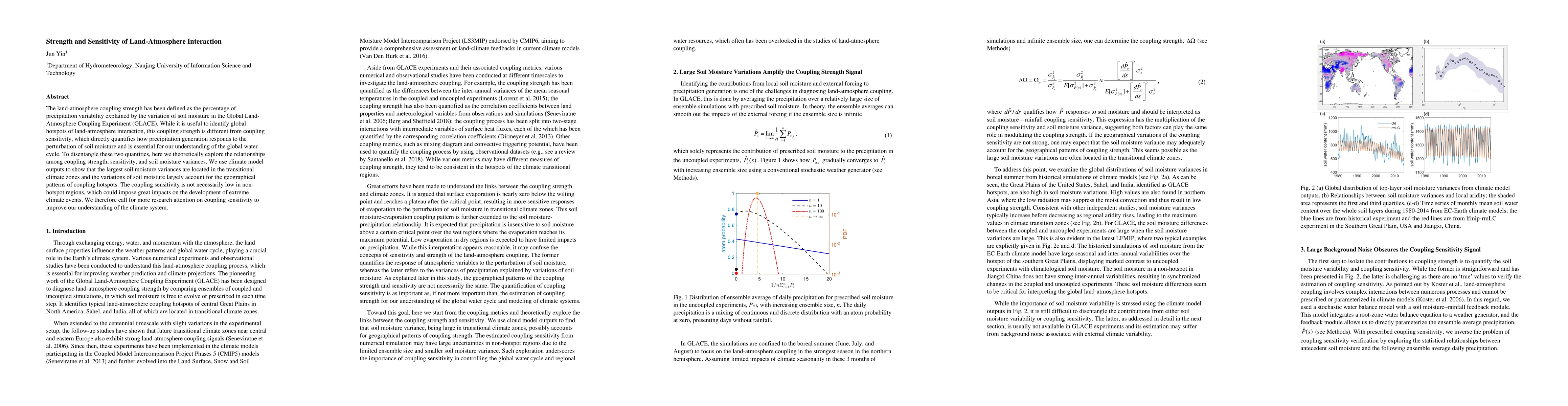 Thumbnail for Strength and Sensitivity of Land-Atmosphere Interaction