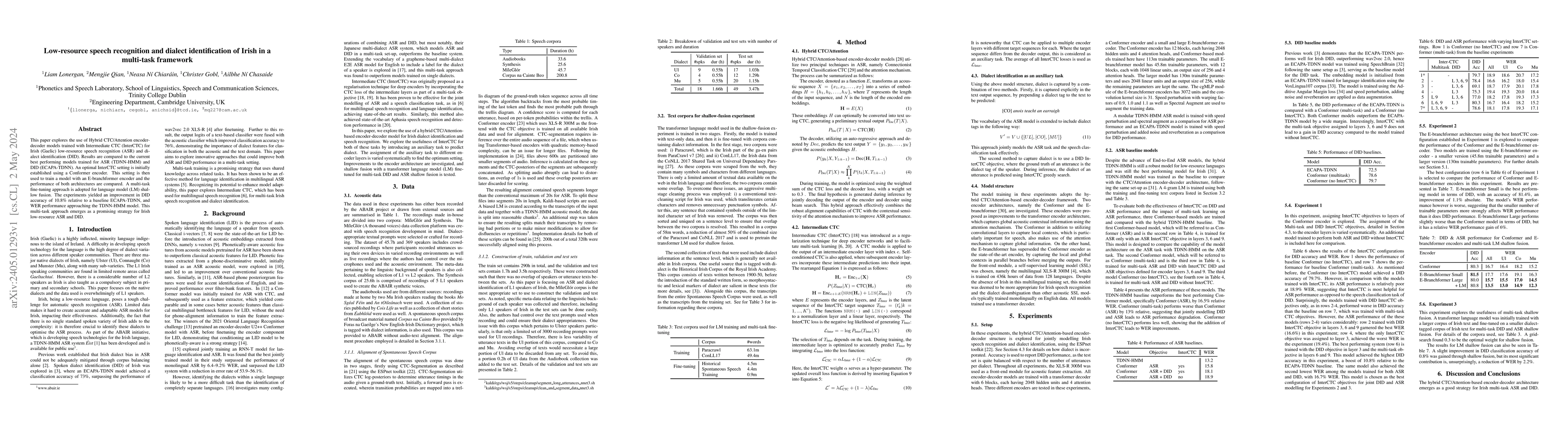 Thumbnail for Low-resource speech recognition and dialect identification of Irish in a
  multi-task framework