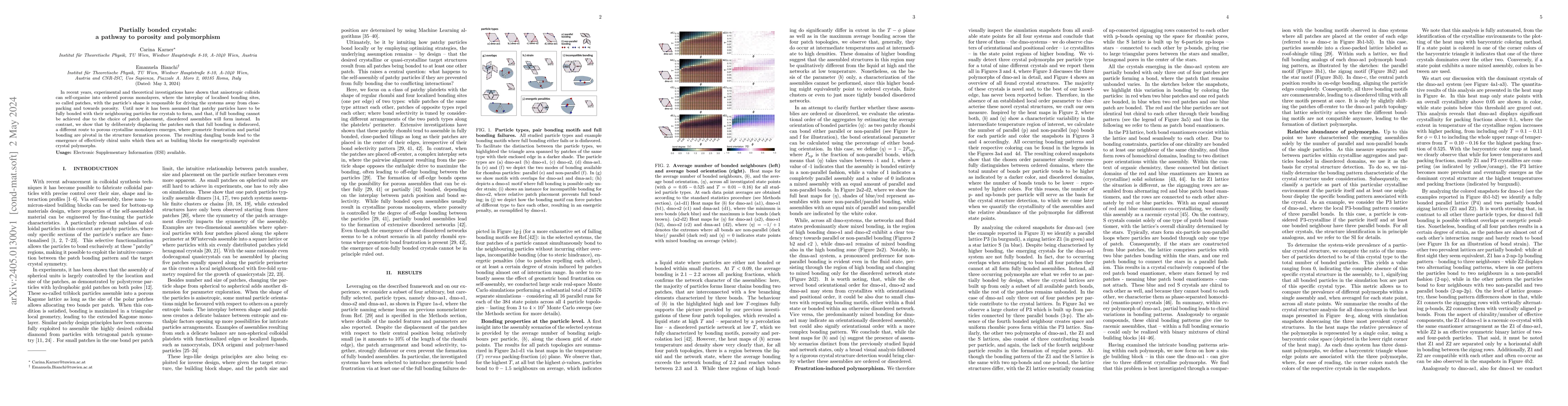 Thumbnail for Partially bonded crystals: a pathway to porosity and polymorphism