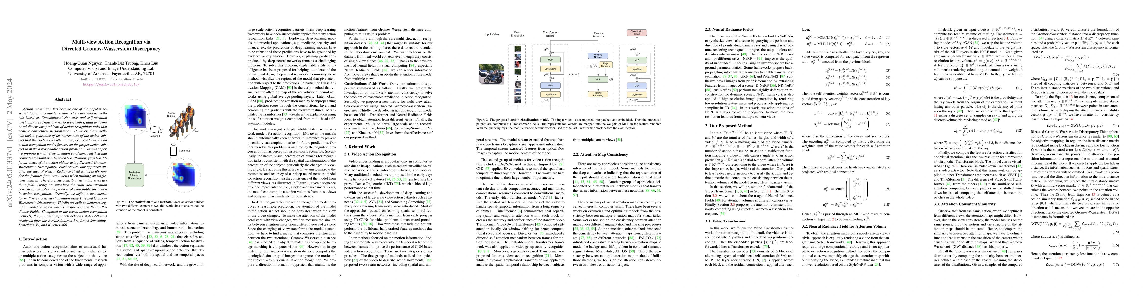 Thumbnail for Multi-view Action Recognition via Directed Gromov-Wasserstein
  Discrepancy