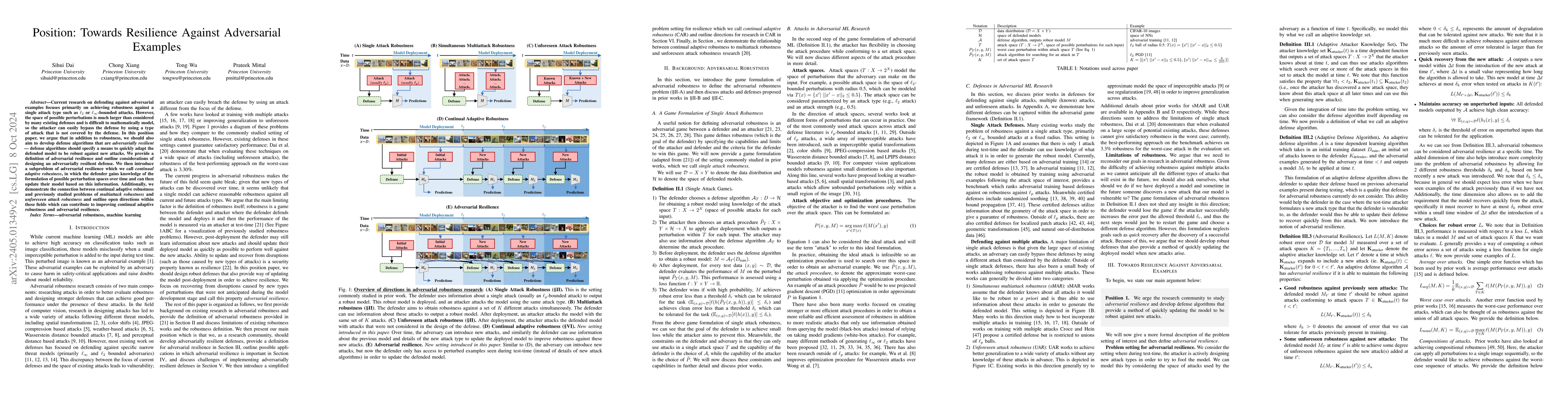 Thumbnail for Position Paper: Beyond Robustness Against Single Attack Types