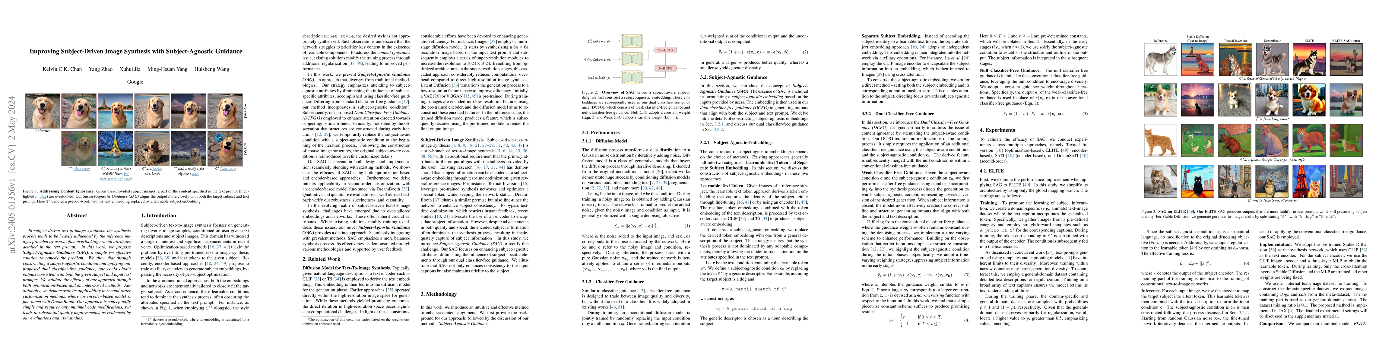 Thumbnail for Improving Subject-Driven Image Synthesis with Subject-Agnostic Guidance