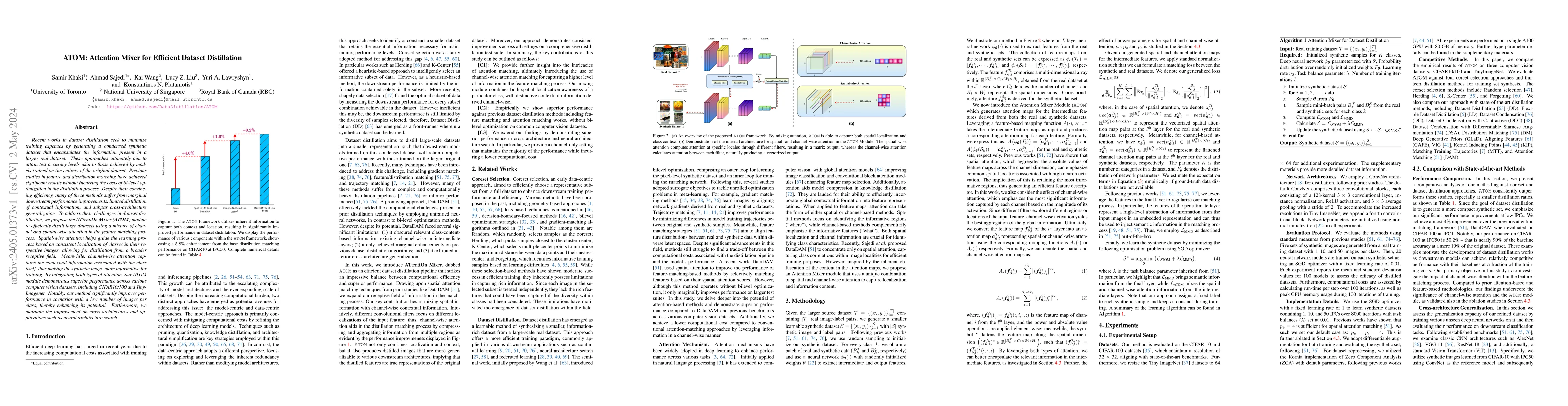 Thumbnail for ATOM: Attention Mixer for Efficient Dataset Distillation