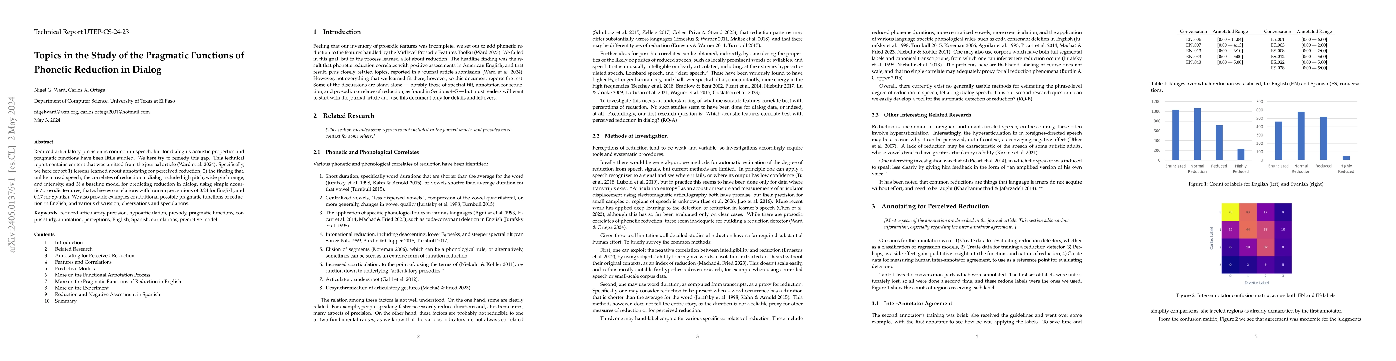 Thumbnail for Topics in the Study of the Pragmatic Functions of Phonetic Reduction in
  Dialog