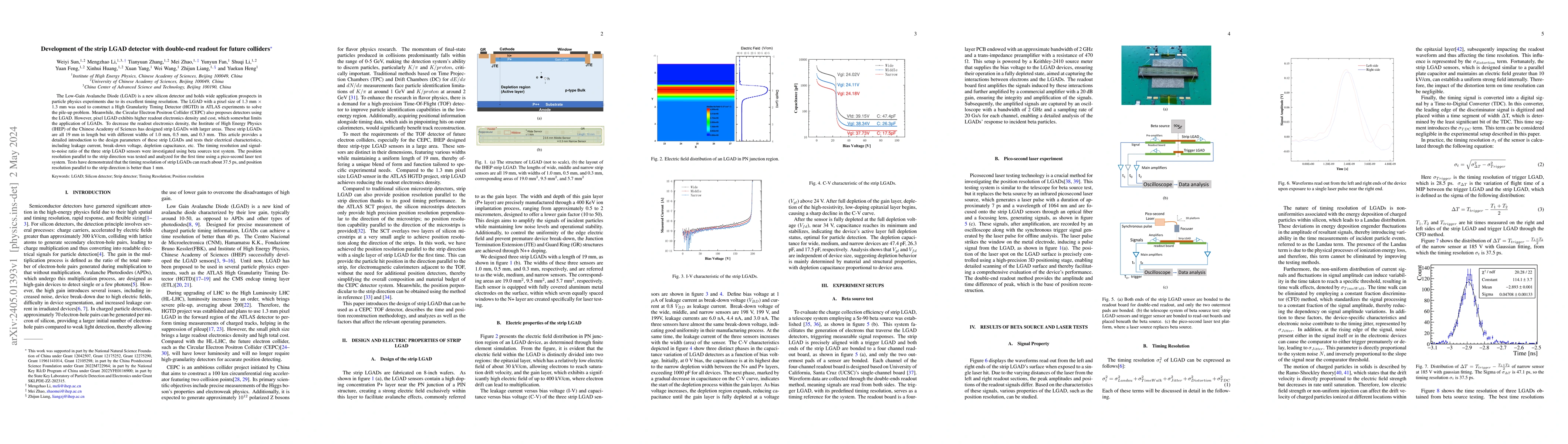 Thumbnail for Development of the strip LGAD detector with double-end readout for
  future colliders