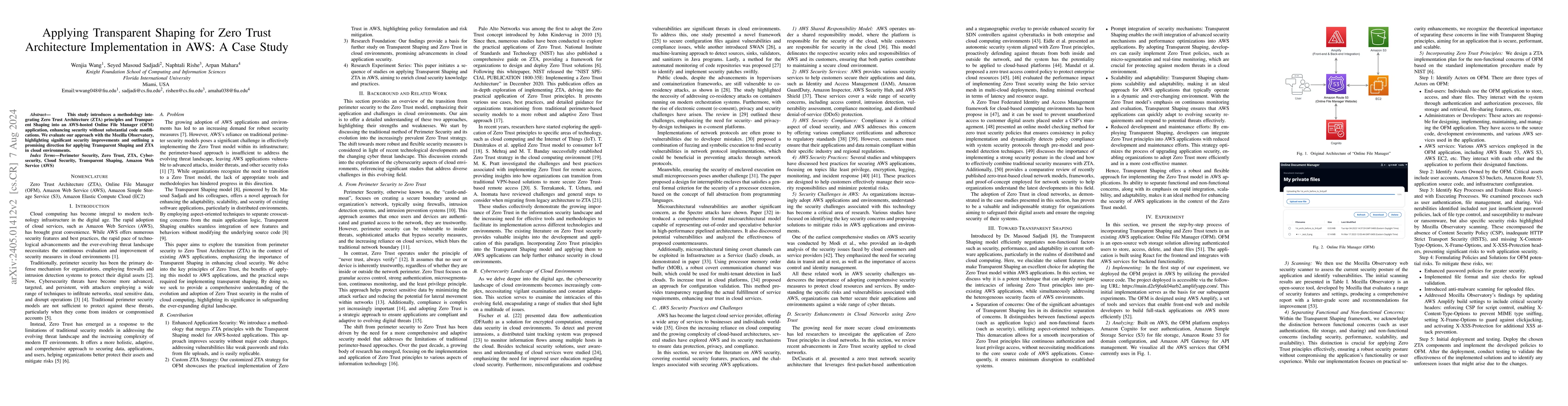 Thumbnail for Applying Transparent Shaping for Zero Trust Architecture Implementation
  in AWS: A Case Study