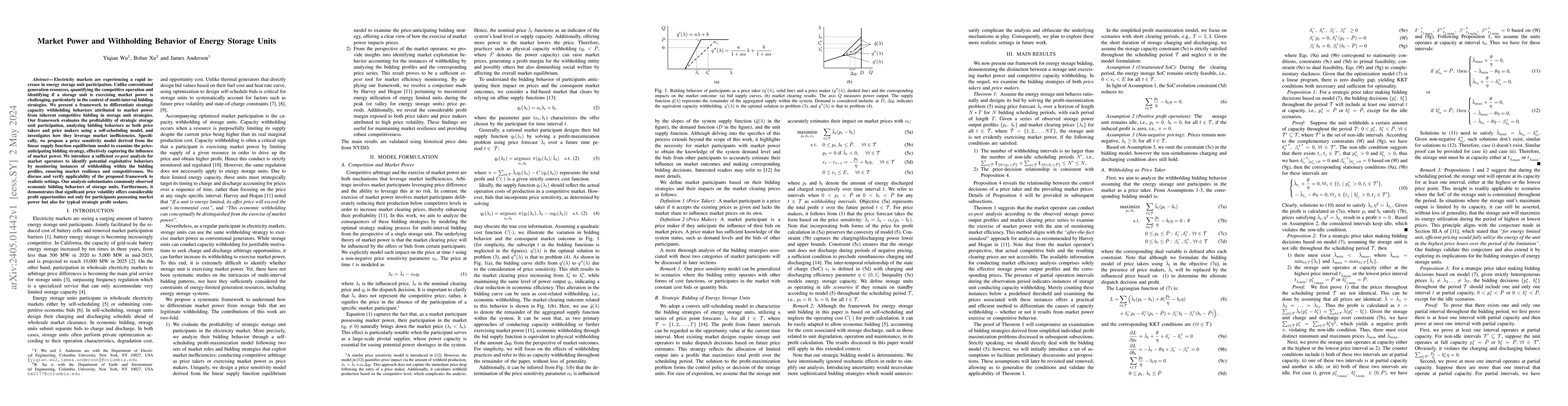 Thumbnail for Market Power and Withholding Behavior of Energy Storage Units