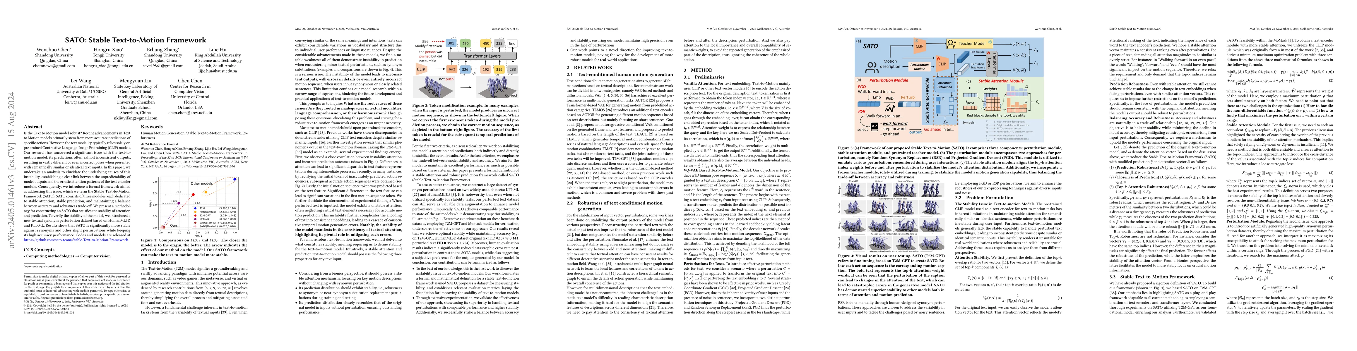 Thumbnail for SATO: Stable Text-to-Motion Framework