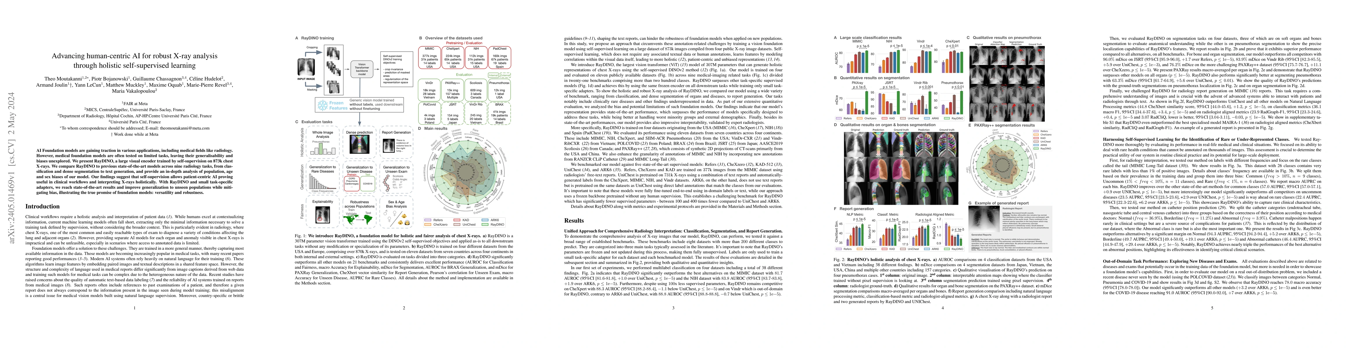 Thumbnail for Advancing human-centric AI for robust X-ray analysis through holistic
  self-supervised learning