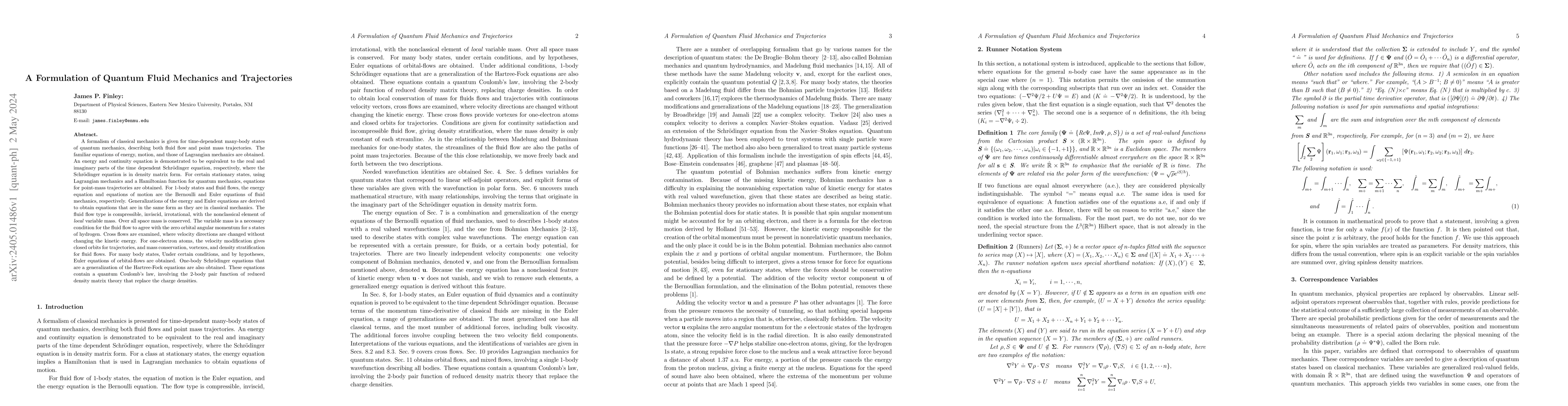 Thumbnail for A Formulation of Quantum Fluid Mechanics and Trajectories