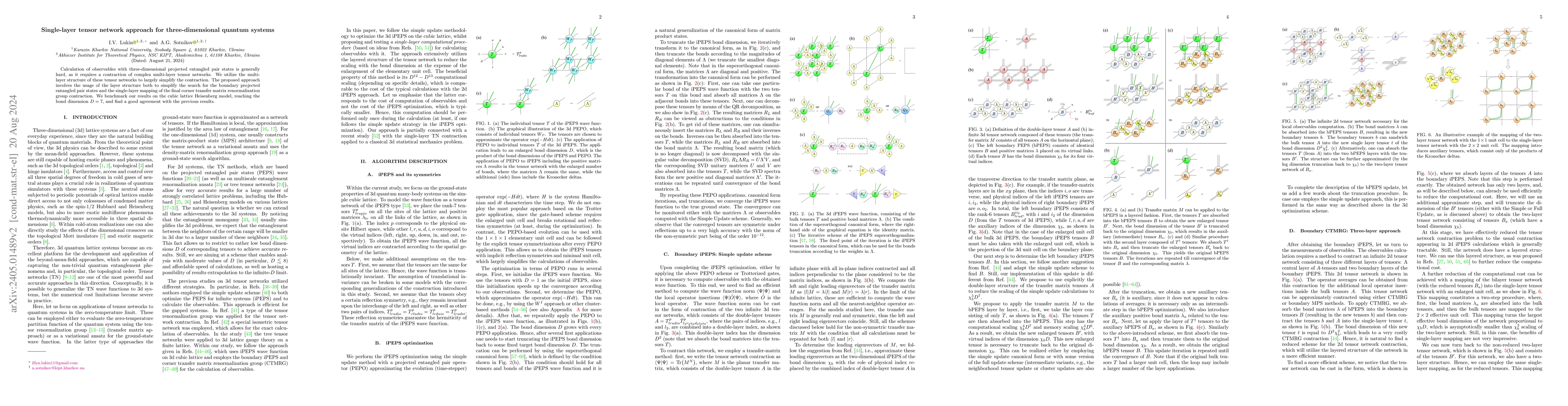 Thumbnail for Single-layer tensor network approach for three-dimensional quantum
  systems