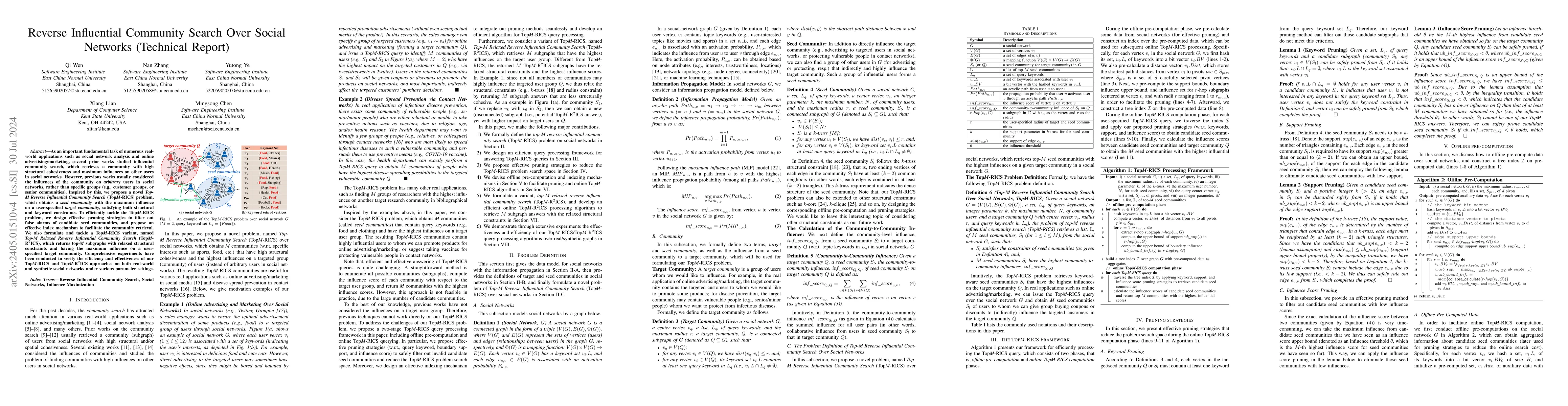 Thumbnail for Reverse Influential Community Search Over Social Networks (Technical
  Report)
