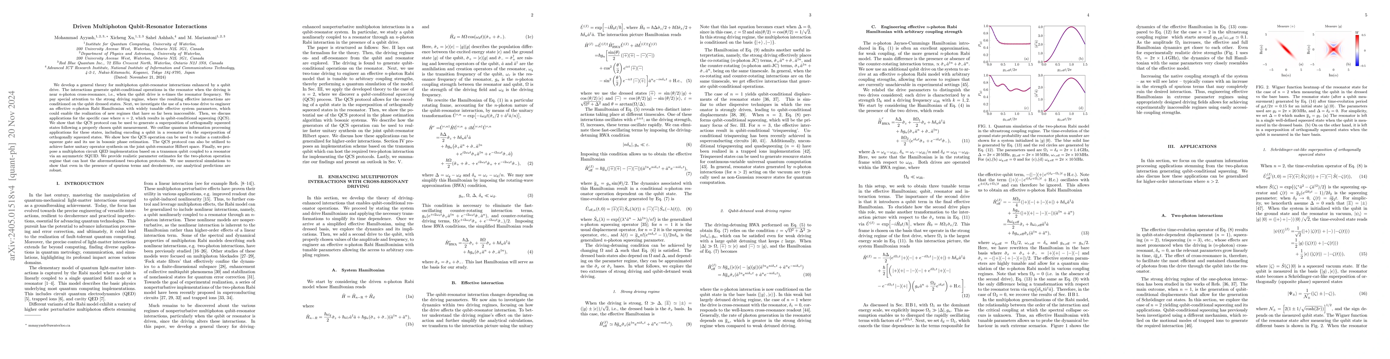 Thumbnail for Driven Multiphoton Qubit-Resonator Interactions