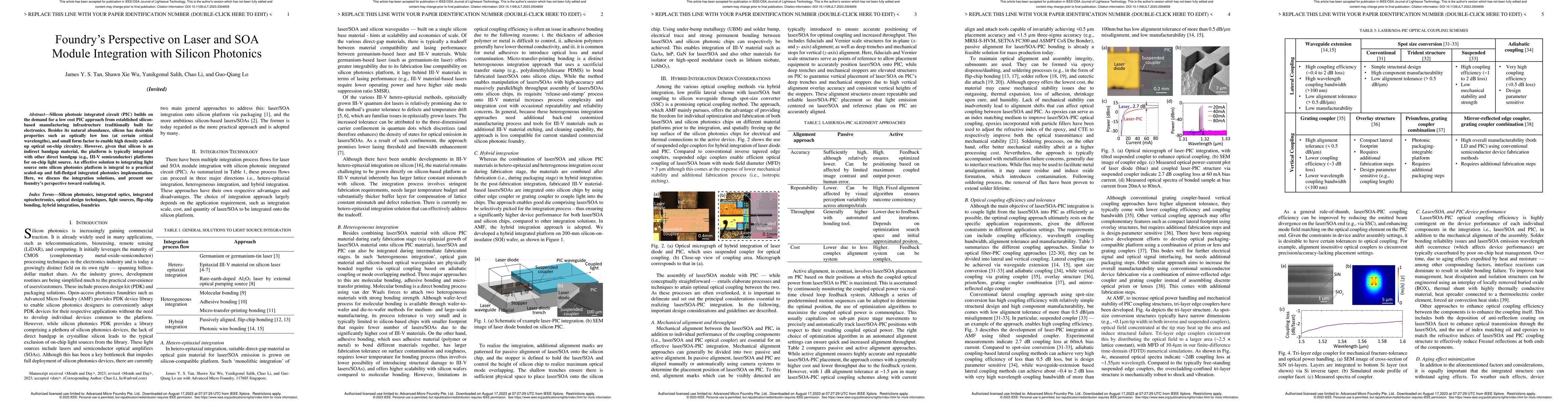 Thumbnail for Foundry's perspective on laser and SOA module integration with silicon
  photonics