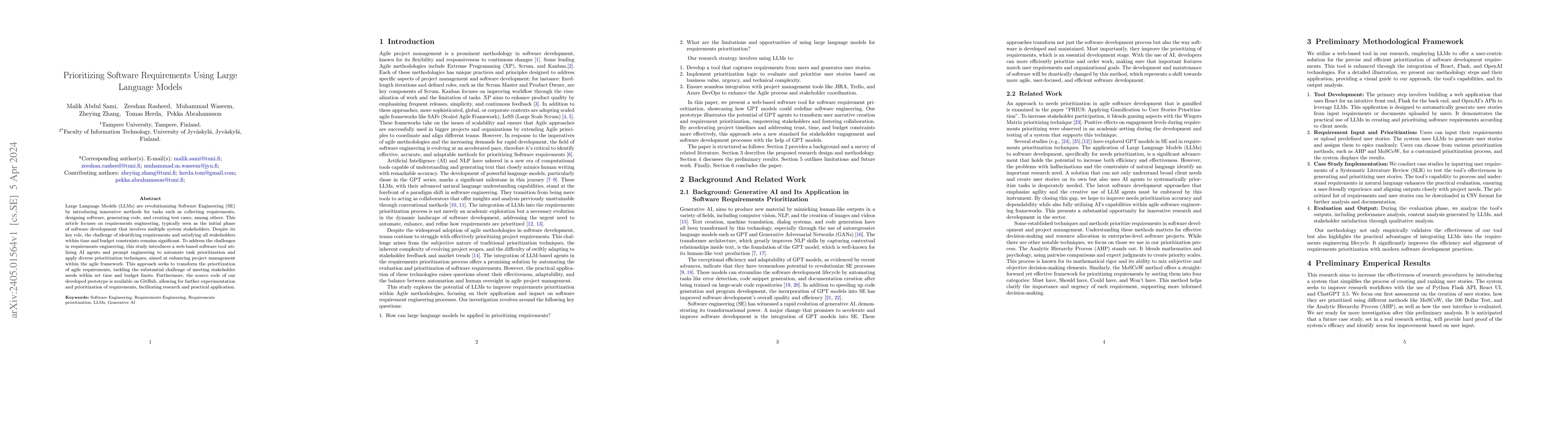 Thumbnail for Prioritizing Software Requirements Using Large Language Models
