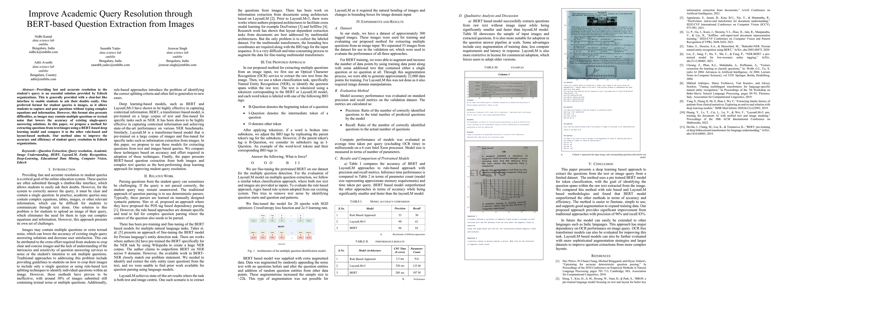 Thumbnail for Improve Academic Query Resolution through BERT-based Question Extraction
  from Images