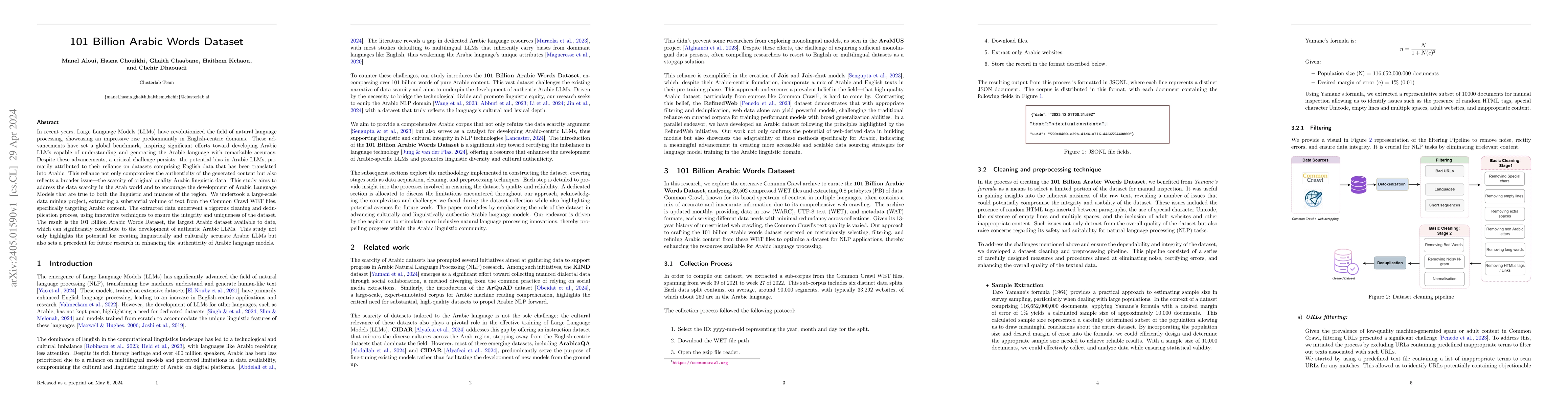 Thumbnail for 101 Billion Arabic Words Dataset