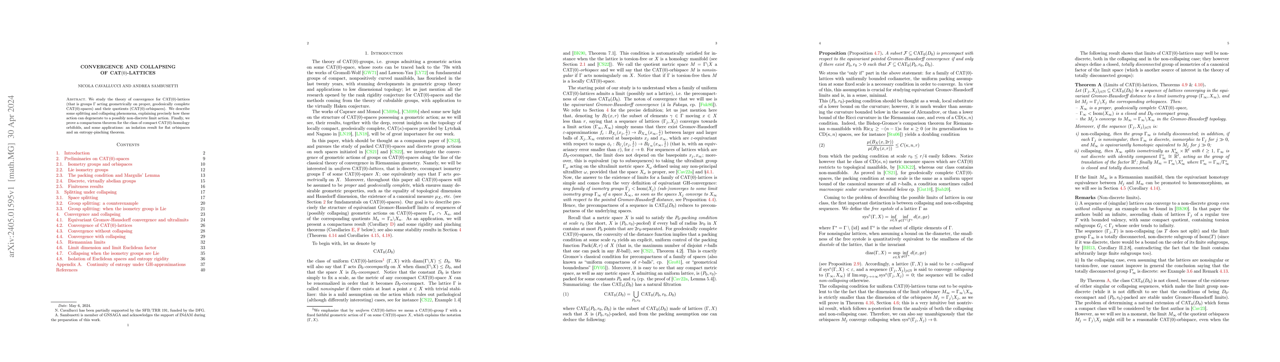 Thumbnail for Convergence and collapsing of CAT$(0)$-lattices