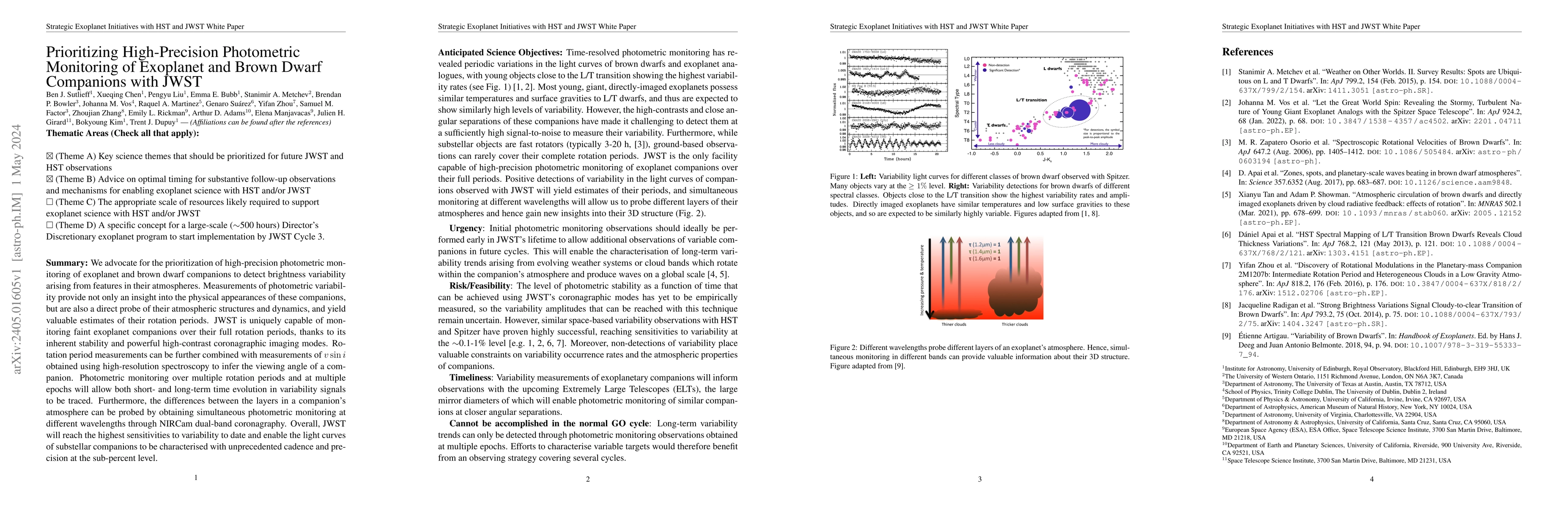 Thumbnail for Prioritizing High-Precision Photometric Monitoring of Exoplanet and
  Brown Dwarf Companions with JWST -- Strategic Exoplanet Initiatives with HST
  and JWST White Paper