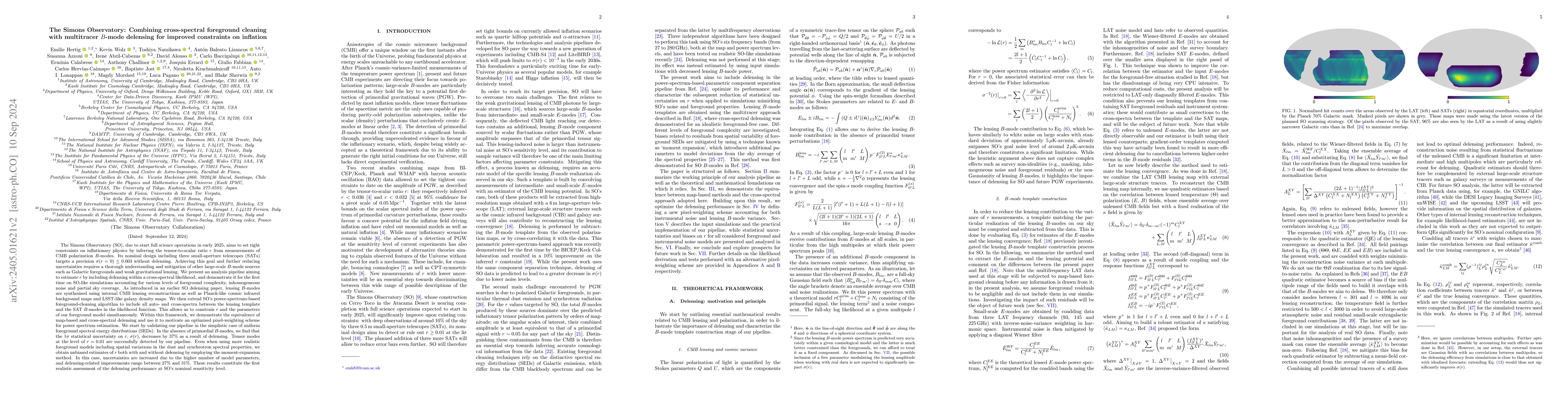Thumbnail for The Simons Observatory: Combining cross-spectral foreground cleaning
  with multi-tracer $B$-mode delensing for improved constraints on inflation