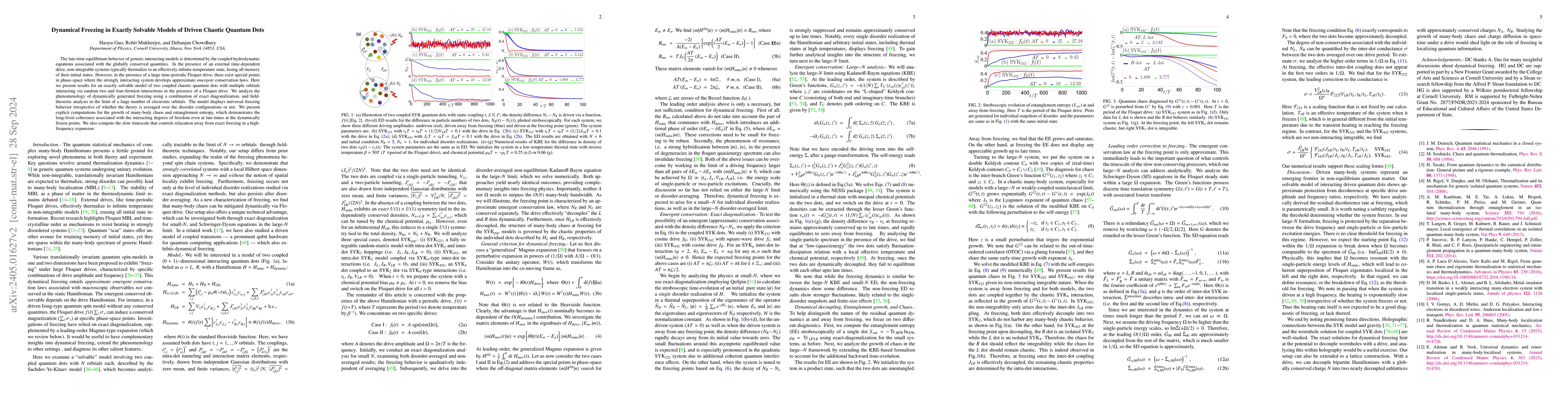 Thumbnail for Dynamical Freezing in Exactly Solvable Models of Driven Chaotic Quantum
  Dots