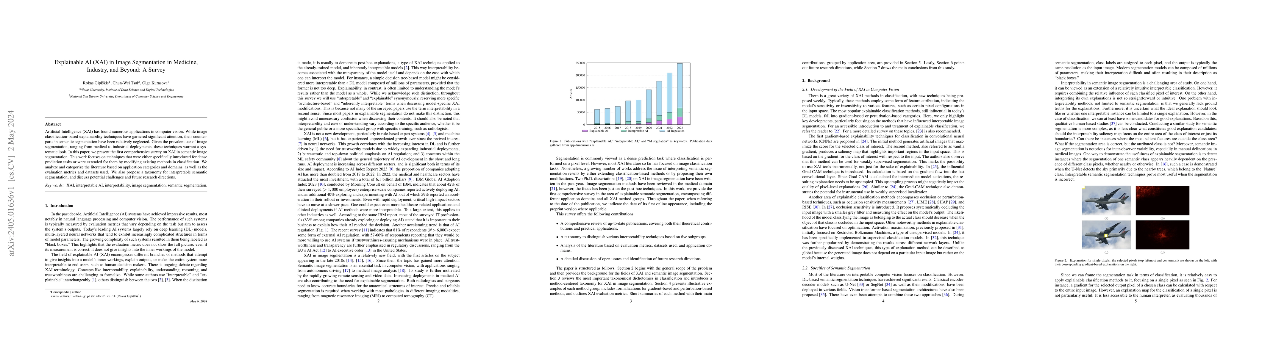 Thumbnail for Explainable AI (XAI) in Image Segmentation in Medicine, Industry, and
  Beyond: A Survey