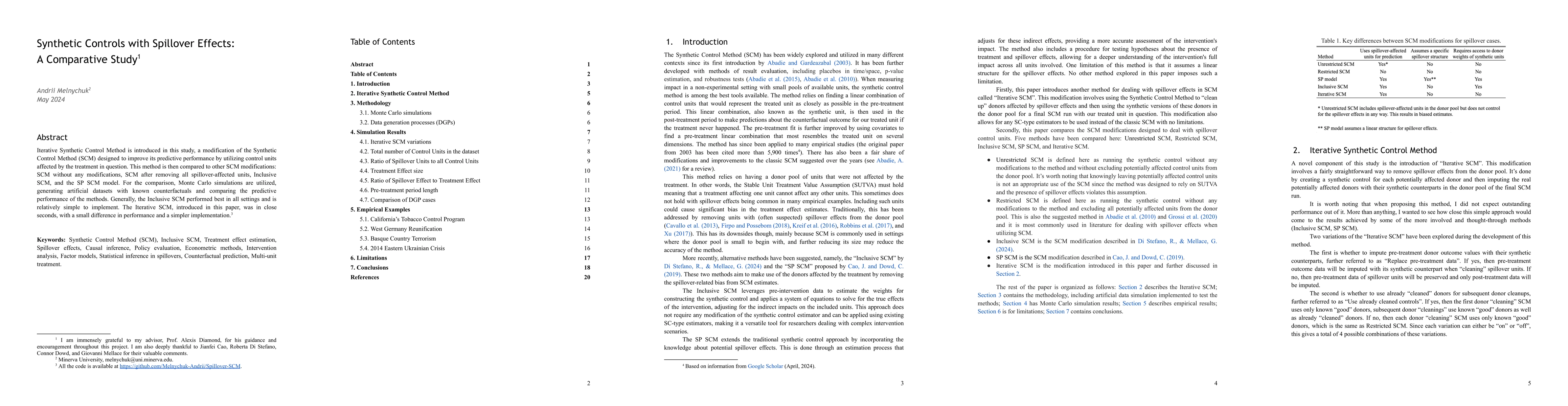 Thumbnail for Synthetic Controls with spillover effects: A comparative study