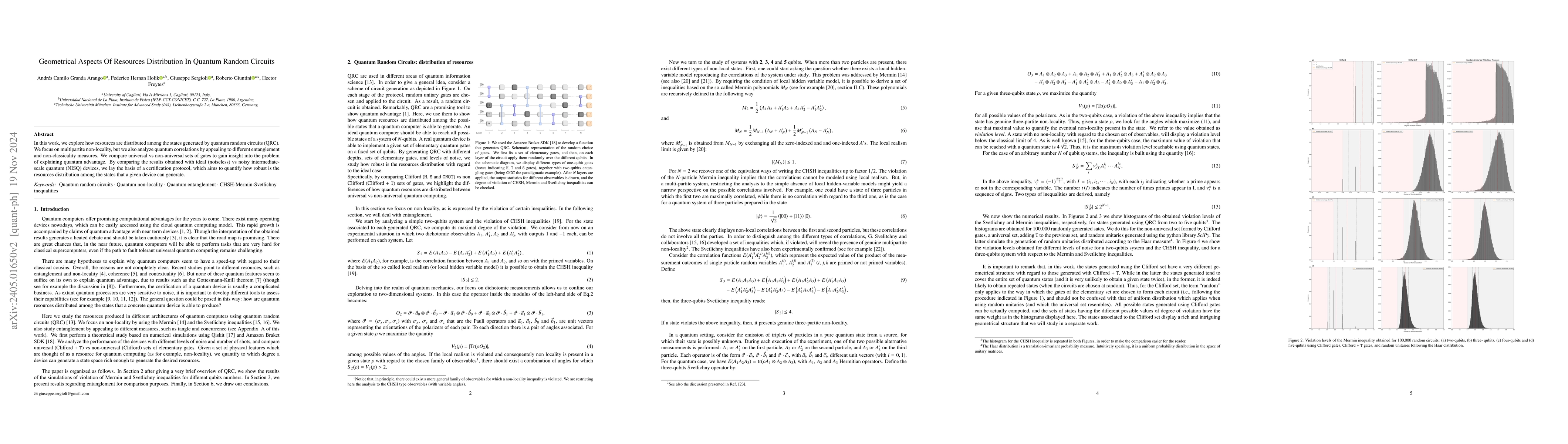 Thumbnail for Geometrical Aspects Of Resources Distribution In Quantum Random Circuits