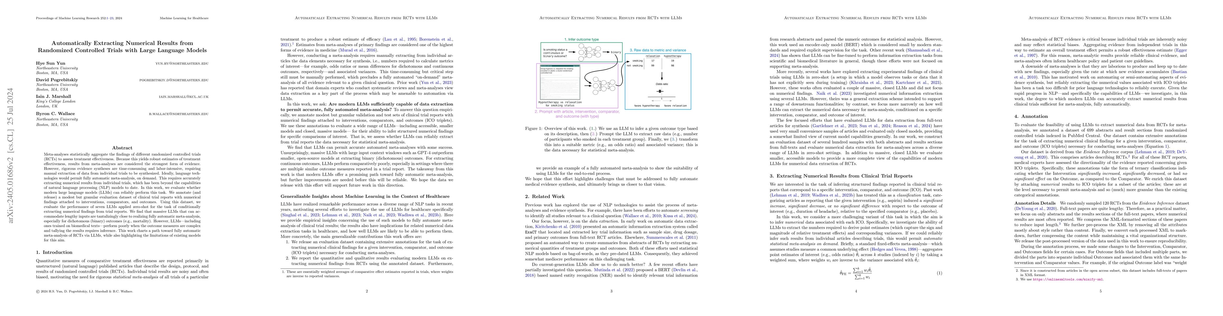 Thumbnail for Automatically Extracting Numerical Results from Randomized Controlled
  Trials with Large Language Models