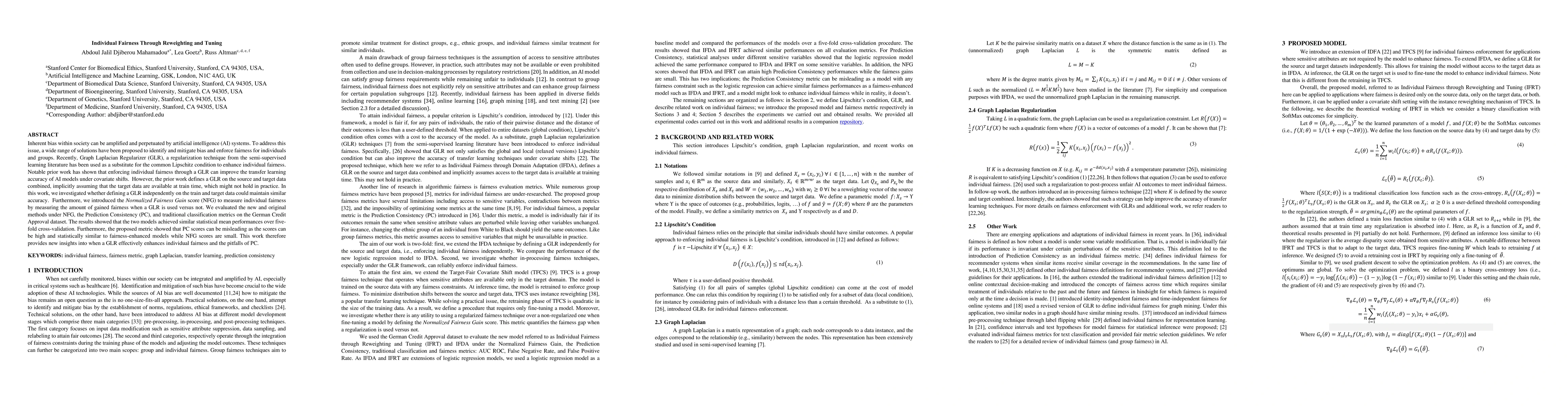 Thumbnail for Individual Fairness Through Reweighting and Tuning