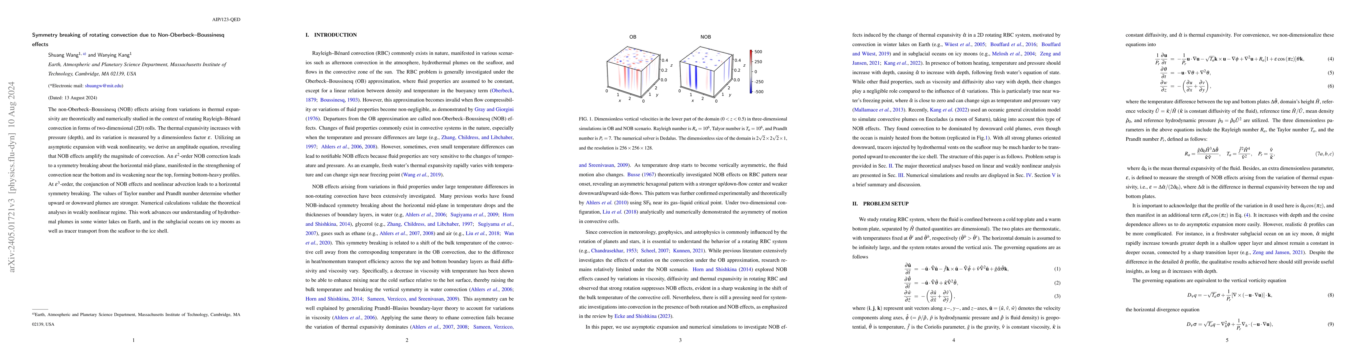 Thumbnail for Symmetry breaking of rotating convection due to Non-Oberbeck-Boussinesq
  effects