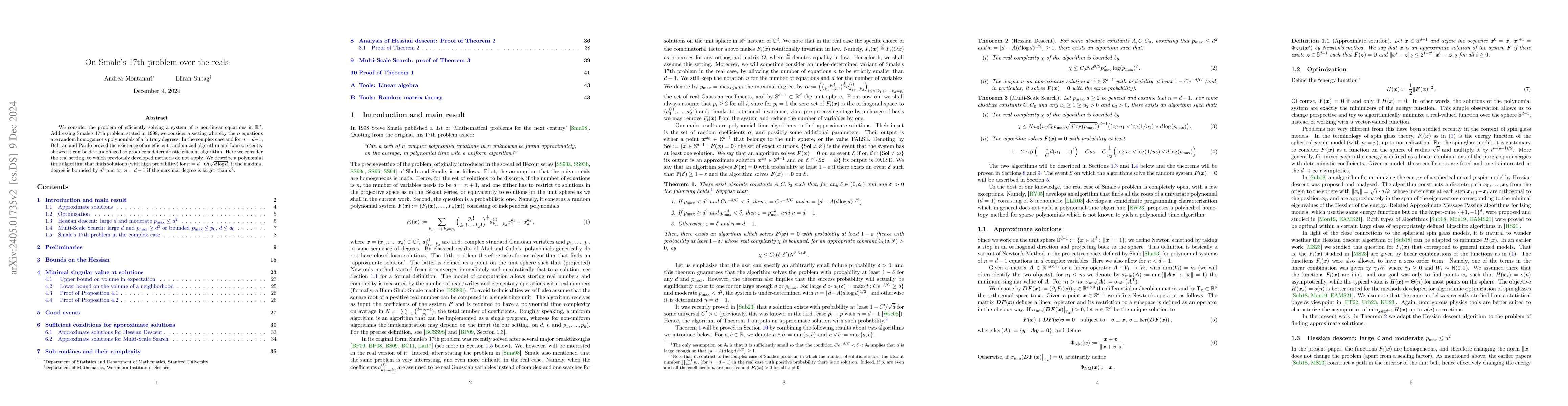 Thumbnail for On Smale's 17th problem over the reals